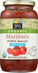 365 Everyday Value, Organic Marinara Pasta Sauce, Fat Free, 25 oz