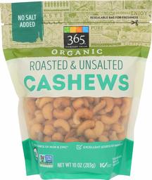 365 EVERYDAY VALUE Organic Roasted Unsalted Cashews, 10 OZ