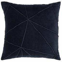 Amazon Brand – Rivet Modern Velvet Lines Throw Pillow - 18 x 18 Inch, Navy