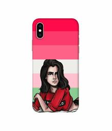 Amazon Brand - Solimo Designer Lady Vector with Line 3D Printed Hard Back Case Mobile Cover for Apple iPhone Xs Max