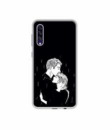 Amazon Brand - Solimo Designer Couples Standing in Rain UV Printed Soft Back Case Mobile Cover for Samsung Galaxy A30s