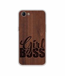 Amazon Brand - Solimo Designer Girl Boss On Wood UV Printed Soft Back Case Mobile Cover for Oppo A83