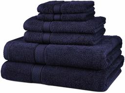 Pinzon 6 Piece Blended Egyptian Cotton Bath Towel Set - Navy