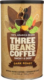 Three Beans Coffee, Coffee Extra Dark Whole Bean, 13 Ounce