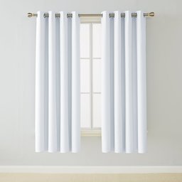 Umi. Essentials Rideaux Doublure Occultant Isolants Thermique à Oeillets avec Couche de Mousse Rideau pour Chambre 2 Pièces 140x175cm Blanc Pâle Gris