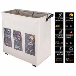 Eono Amazon Brand Large Foldable Laundry Baskets with Wheel, Foldable Laundry Bags, Clothes Bag, x-large