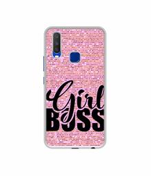 Amazon Brand - Solimo Designer Girl Boss On Pink Sparkle UV Printed Soft Back Case Mobile Cover for Vivo Y15