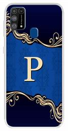 Amazon Brand - Solimo Designer Multicolor Blue Pattern Alphabet-P Printed Soft Back Case Mobile Cover for Samsung Galaxy M31