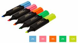 Amazon Brand - Solimo Highlighter Set (24 pieces, Yellow-12, Orange-4, Pink-4, Green-2, Blue-2)