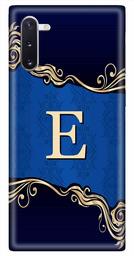 Amazon Brand - Solimo Designer Blue Pattern Alphabet-E 3D Printed Hard Back Case Mobile Cover for Samsung Galaxy Note 10