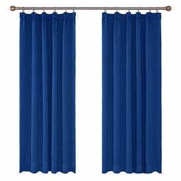 UMI by Amazon Curtains Thermal Insulated Pencil Pleat Blackout Curtains for Livingroom 55 x 70 Inch Royal Blue Two Panels