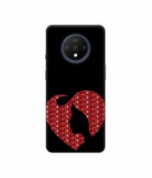 Amazon Brand - Solimo Designer Heart Shape Lady with Glitter 3D Printed Hard Back Case Mobile Cover for OnePlus 7T