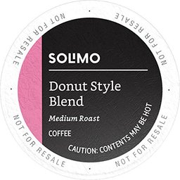 Amazon Brand - 100 Ct. Solimo Medium Roast Coffee Pods, Donut Style, Compatible with Keurig 2.0 K-Cup Brewers