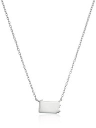 Sterling Silver Stationed Mini State Pennsylvania Pendant Necklace, 16