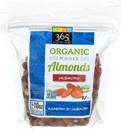 365 Everyday Value, Organic Almonds, Roasted & Unsalted, 10 oz