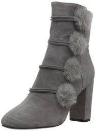 The Fix Lyla Poms - Tobillera para Mujer, Elephant Grey Suede, 9.5 M US