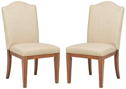 Amazon Brand – Stone & Beam Parson Armless Dining Room Chairs, 40 Inch Height, Set of 2, Beige