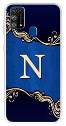 Amazon Brand - Solimo Designer Multicolor Blue Pattern Alphabet-N Printed Soft Back Case Mobile Cover for Samsung Galaxy M31