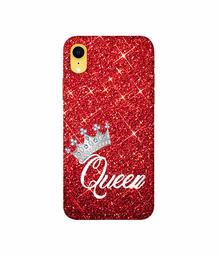 Amazon Brand - Solimo Designer Queen On Red Glitter 3D Printed Hard Back Case Mobile Cover for Apple iPhone xr