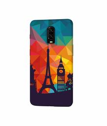 Amazon Brand - Solimo Designer Colored Paris 3D Printed Hard Back Case Mobile Cover for OnePlus 6T