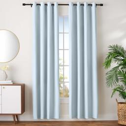 AmazonBasics Room-Darkening Blackout Window Panel Curtain Set with Grommets