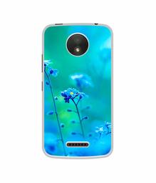 Amazon Brand - Solimo Designer Blue Flower UV Printed Soft Back Case Mobile Cover for Motorola Moto C Plus