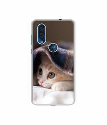 Amazon Brand - Solimo Designer Sleepy Kitten UV Printed Soft Back Case Mobile Cover for Motorola One Vision