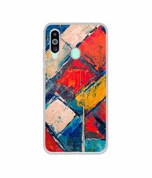 Amazon Brand - Solimo Designer Dark Multicolor Blocks UV Printed Soft Back Case Mobile Cover for Samsung Galaxy M40