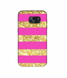 Amazon Brand - Solimo Designer Golden Stripes 3D Printed Hard Back Case Mobile Cover for Samsung Galaxy S7 Edge