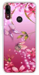 Amazon Brand - Solimo Designer Multicolor Butterfly Pink Design Printed Soft Back Case Mobile Cover for Motorola Moto E6s / Motorola Moto E6 Plus