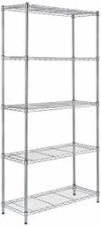 Amazon Basics Metal 5 Tier Shelf Shelves, 36 x 72 inches (91 x 36 x 183 cm)