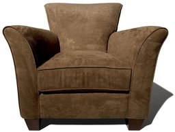 Pinzon Flared Arm and Back Accent Chair, Toffee Microfiber