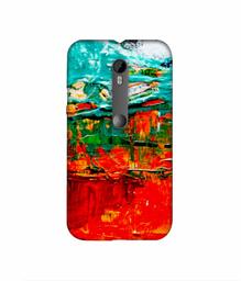 Amazon Brand - Solimo Designer Green and Orange Glass Color 3D Printed Hard Back Case Mobile Cover for Motorola Moto G 3rd Generation