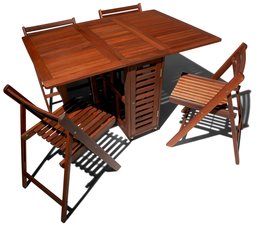 Strathwood Talbot Hardwood Folding Table and 4 Chairs