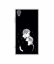 Amazon Brand - Solimo Designer Couples Standing in Rain UV Printed Soft Back Case Mobile Cover for Sony Xperia XA1 Plus