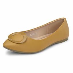 Flavia Women's Mustard Ballet Flats-6 UK (38 EU) (7 US) (FL-96/MUS)