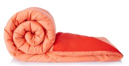 Amazon Brand - Solimo Microfiber Reversible Comforter, Double (Ruby Red & Peach Pink, 200 GSM)