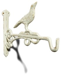 Strathwood Decorative Cast Iron Bird Plant Hanger with White and Rust Finish