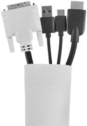 AmazonBasics Cable Sleeve with Zipper - 40 inch, White (2-Pack)