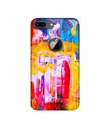 Amazon Brand - Solimo Designer Multicolor Canvas Paint 3D Printed Hard Back Case Mobile Cover for Apple iPhone 8 Plus (with Logo Cut)