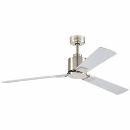 Amazon Brand – Rivet Modern Cylindrical 3 Blade Flush Mount Ceiling Fan - 43 x 43 x 12.5 Inches, Brushed Nickel