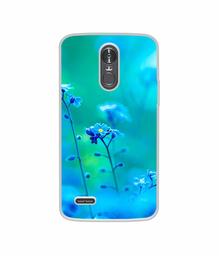 Amazon Brand - Solimo Designer Blue Flower UV Printed Soft Back Case Mobile Cover for LG Stylus 3