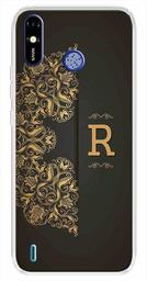 Amazon Brand - Solimo Designer Multicolor Black Pattern Alphabet-R Printed Soft Back Case Mobile Cover for Tecno Spark Go Plus