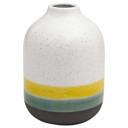 Amazon Brand – Rivet Westline Modern Indoor Outdoor Hand-Painted Stoneware Flower Vase, 9.5