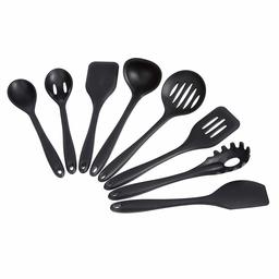 AmazonCommercial Non-Stick Heat Resistant Silicone Cooking Utensil Set, Set of 8 Utensils