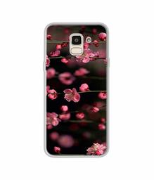 Amazon Brand - Solimo Designer Pink Flowers UV Printed Soft Back Case Mobile Cover for Samsung Galaxy J6