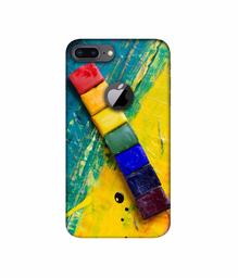 Amazon Brand - Solimo Designer Wax Color Blocks 3D Printed Hard Back Case Mobile Cover for Apple iPhone 8 Plus (with Logo Cut)