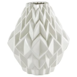 Amazon Brand – Rivet Modern Geometric Stoneware Home Decor Flower Vase - 6.9 Inch, White