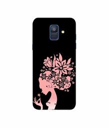 Amazon Brand - Solimo Designer Pink Color Lady Vector 3D Printed Hard Back Case Mobile Cover for Samsung Galaxy A6