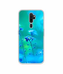 Amazon Brand - Solimo Designer Blue Flower UV Printed Soft Back Case Mobile Cover for Oppo A9 (2020)